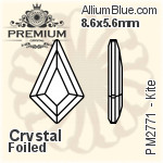 PREMIUM Kite Flat Back (PM2771) 8.6x5.6mm - Clear Crystal With Foiling