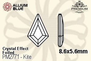 PREMIUM CRYSTAL Kite Flat Back 8.6x5.6mm Crystal Vitrail Medium F
