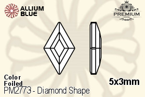 PREMIUM CRYSTAL Diamond Shape Flat Back 5x3mm Peridot F