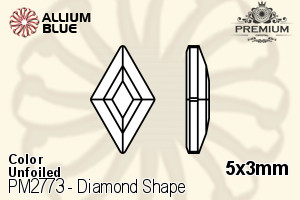 PREMIUM CRYSTAL Diamond Shape Flat Back 5x3mm Jet