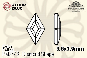 PREMIUM CRYSTAL Diamond Shape Flat Back 6.6x3.9mm Light Topaz F