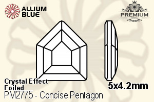 PREMIUM Concise Pentagon Flat Back (PM2775) 5x4.2mm - Crystal Effect With Foiling