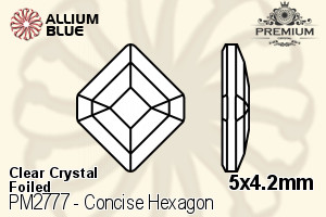 PREMIUM CRYSTAL Concise Hexagon Flat Back 5x4.2mm Crystal F