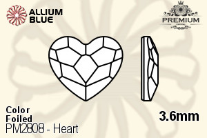 PREMIUM CRYSTAL Heart Flat Back 3.6mm Aqua F