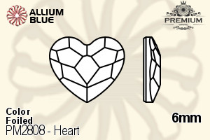 PREMIUM Heart Flat Back (PM2808) 6mm - Color With Foiling