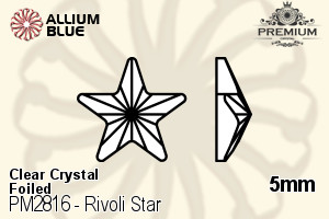 PREMIUM Rivoli Star Flat Back (PM2816) 5mm - Clear Crystal With Foiling