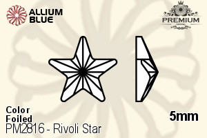 PREMIUM CRYSTAL Rivoli Star Flat Back 5mm Light Sapphire F