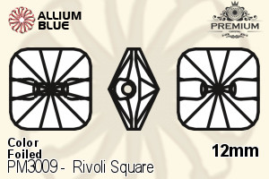 PREMIUM CRYSTAL Rivoli Square Sew-on Stone 12mm Black Diamond F