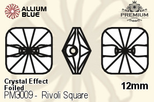 PREMIUM CRYSTAL Rivoli Square Sew-on Stone 12mm Crystal Golden Shadow F