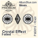 PREMIUM Rivoli Sew-on Stone (PM3015) 10mm - Crystal Effect With Foiling