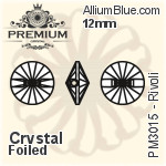 PREMIUM Rivoli Sew-on Stone (PM3015) 12mm - Clear Crystal With Foiling