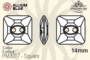 PREMIUM CRYSTAL Square Sew-on Stone 14mm Black Diamond F