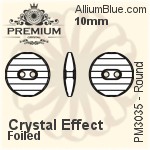 PREMIUM Round Sew-on Stone (PM3035) 10mm - Crystal Effect With Foiling