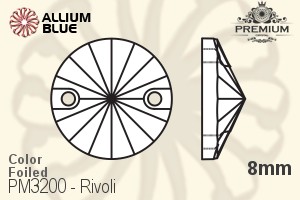 PREMIUM CRYSTAL Rivoli Sew-on Stone 8mm Blue Zircon F