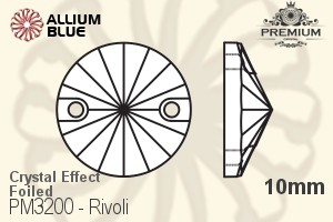 PREMIUM CRYSTAL Rivoli Sew-on Stone 10mm Crystal Moonlight F