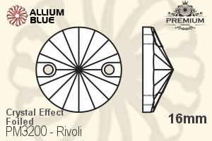 PREMIUM CRYSTAL Rivoli Sew-on Stone 16mm Crystal Metallic Silver F