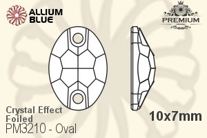 PREMIUM CRYSTAL Oval Sew-on Stone 10x7mm Crystal Aurore Boreale F