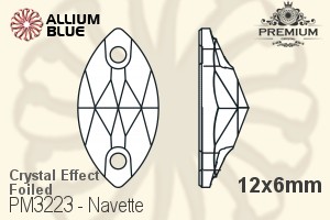 PREMIUM CRYSTAL Navette Sew-on Stone 12x6mm Crystal Aurore Boreale F