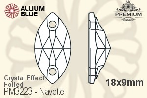 PREMIUM CRYSTAL Navette Sew-on Stone 18x9mm Crystal Aurore Boreale F