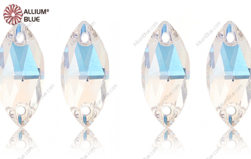 PREMIUM CRYSTAL Navette Sew-on Stone 18x9mm Crystal Moonlight F