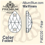PREMIUM Pear Sew-on Stone (PM3230) 18x11mm - Color With Foiling