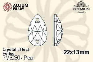 PREMIUM CRYSTAL Pear Sew-on Stone 22x13mm Crystal Phantom Shine F