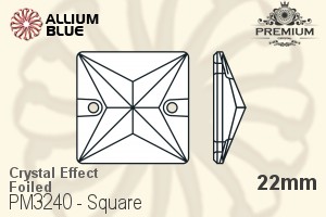 PREMIUM Square Sew-on Stone (PM3240) 22mm - Crystal Effect With Foiling