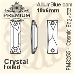 Swarovski Cosmic Baguette Flat Back Hotfix (2555) 12x4mm - Crystal Effect With Aluminum Foiling