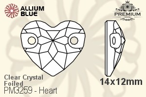 PREMIUM CRYSTAL Heart Sew-on Stone 14x12mm Crystal F