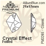 PREMIUM Cosmic Sew-on Stone (PM3265) 17x13mm - Clear Crystal With Foiling