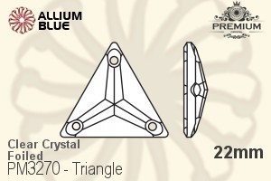 PREMIUM Triangle Sew-on Stone (PM3270) 22mm - Clear Crystal With Foiling