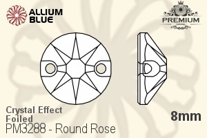 PREMIUM CRYSTAL Round Rose Sew-on Stone 8mm Crystal Paradise Shine F