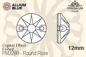 PREMIUM CRYSTAL Round Rose Sew-on Stone 12mm Crystal Paradise Shine F