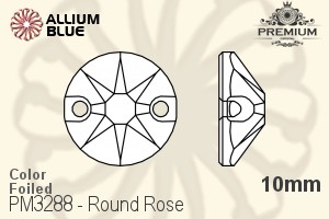 PREMIUM CRYSTAL Round Rose Sew-on Stone 10mm Sapphire F