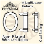 PREMIUM Oval Setting (PM4130/S), With Sew-on Holes, 6x4mm, Unplated Brass