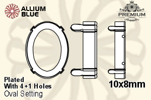 PREMIUM Oval Setting (PM4130/S), With Sew-on Holes, 10x8mm, Plated Brass