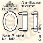 PREMIUM Oval Setting (PM4130/S), No Hole, 18x13mm, Unplated Brass