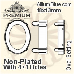 PREMIUM Oval Setting (PM4130/S), With Sew-on Holes, 18x13mm, Unplated Brass