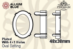 PREMIUM Oval Setting (PM4130/S), With Sew-on Holes, 48x38mm, Plated Brass