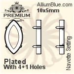 PREMIUM Oval Setting (PM4130/S), With Sew-on Holes, 6x4mm, Plated Brass