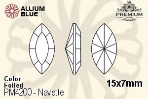 PREMIUM CRYSTAL Navette Fancy Stone 15x7mm Light Siam F