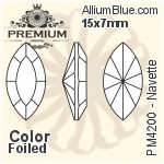 PREMIUM Navette Fancy Stone (PM4200) 15x7mm - Color With Foiling