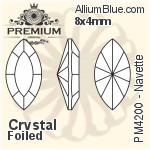 PREMIUM Navette Fancy Stone (PM4200) 15x4mm - Crystal Effect With Foiling