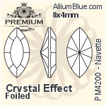 PREMIUM Navette Fancy Stone (PM4200) 10x5mm - Crystal Effect With Foiling
