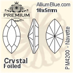 PREMIUM Navette Fancy Stone (PM4200) 6x3mm - Clear Crystal With Foiling