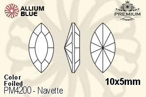 PREMIUM CRYSTAL Navette Fancy Stone 10x5mm Black Diamond F
