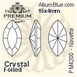 PREMIUM Navette Fancy Stone (PM4200) 15x4mm - Clear Crystal With Foiling