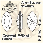 PREMIUM Navette Fancy Stone (PM4200) 15x4mm - Color With Foiling