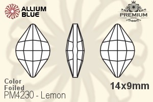 PREMIUM Lemon Fancy Stone (PM4230) 14x9mm - Color With Foiling