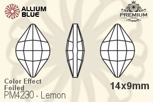PREMIUM CRYSTAL Lemon Fancy Stone 14x9mm Aquamarine Icicle F